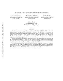 A Nearly Tight Analysis of Greedy k-means++