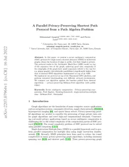 A Parallel Privacy-Preserving Shortest Path Protocol from a Path Algebra
  Problem