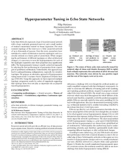 Hyperparameter Tuning in Echo State Networks