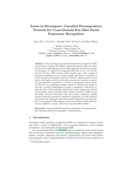 Learn-to-Decompose: Cascaded Decomposition Network for Cross-Domain
  Few-Shot Facial Expression Recognition