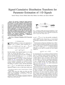 Signed Cumulative Distribution Transform for Parameter Estimation of 1-D
  Signals