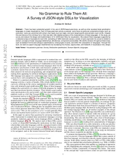 No Grammar to Rule Them All: A Survey of JSON-style DSLs for
  Visualization
