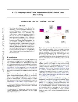 LAVA: Language Audio Vision Alignment for Contrastive Video Pre-Training
