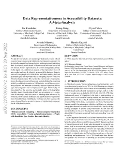 Data Representativeness in Accessibility Datasets: A Meta-Analysis