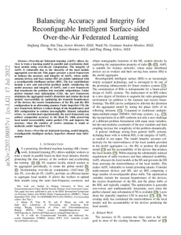 Balancing Accuracy and Integrity for Reconfigurable Intelligent
  Surface-aided Over-the-Air Federated Learning