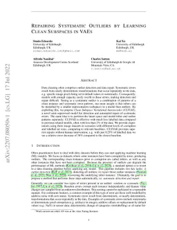 Repairing Systematic Outliers by Learning Clean Subspaces in VAEs