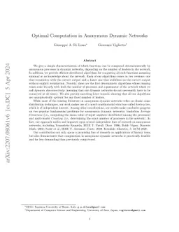 Optimal Computation in Anonymous Dynamic Networks