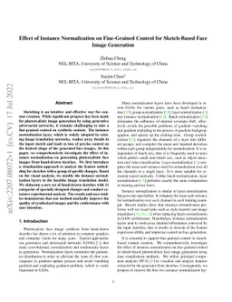 Effect of Instance Normalization on Fine-Grained Control for
  Sketch-Based Face Image Generation