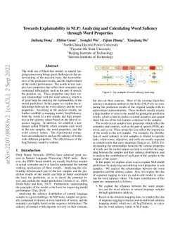 Towards Explainability in NLP: Analyzing and Calculating Word Saliency
  through Word Properties