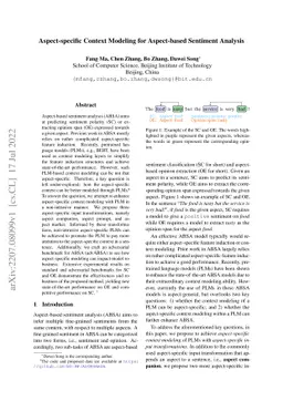 Aspect-specific Context Modeling for Aspect-based Sentiment Analysis