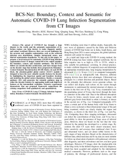BCS-Net: Boundary, Context and Semantic for Automatic COVID-19 Lung
  Infection Segmentation from CT Images