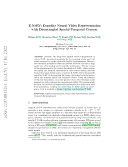 E-NeRV: Expedite Neural Video Representation with Disentangled
  Spatial-Temporal Context