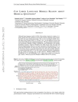 Can large language models reason about medical questions?