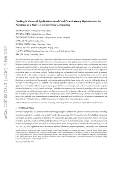 FaaSLight: General Application-Level Cold-Start Latency Optimization for
  Function-as-a-Service in Serverless Computing