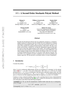 SP2: A Second Order Stochastic Polyak Method