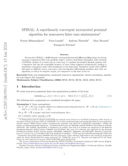 SPIRAL: A superlinearly convergent incremental proximal algorithm for
  nonconvex finite sum minimization