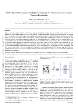 Stroke-Based Autoencoders: Self-Supervised Learners for Efficient
  Zero-Shot Chinese Character Recognition