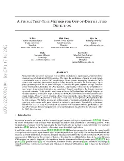 A Simple Test-Time Method for Out-of-Distribution Detection