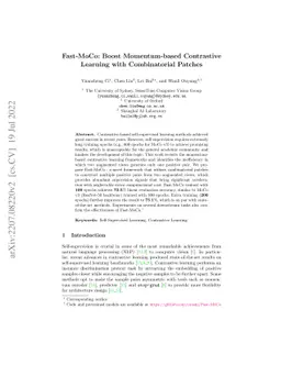 Fast-MoCo: Boost Momentum-based Contrastive Learning with Combinatorial
  Patches