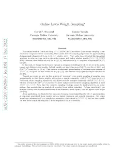 Online Lewis Weight Sampling