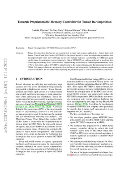 Towards Programmable Memory Controller for Tensor Decomposition