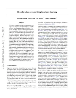 HyperInvariances: Amortizing Invariance Learning