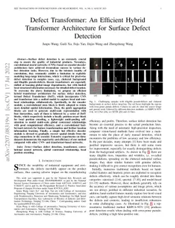 Defect Transformer: An Efficient Hybrid Transformer Architecture for
  Surface Defect Detection