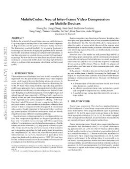 MobileCodec: Neural Inter-frame Video Compression on Mobile Devices