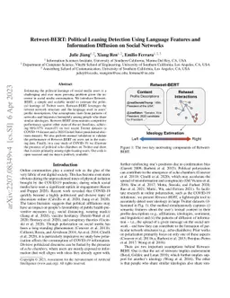 Retweet-BERT: Political Leaning Detection Using Language Features and
  Information Diffusion on Social Networks