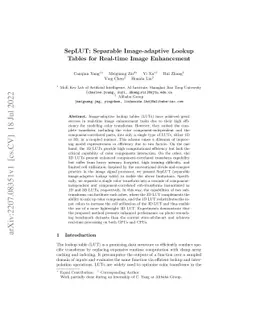 SepLUT: Separable Image-adaptive Lookup Tables for Real-time Image
  Enhancement