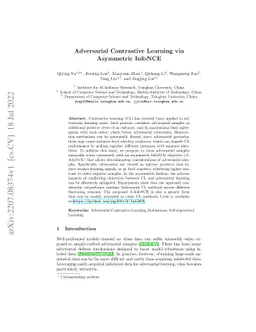 Adversarial Contrastive Learning via Asymmetric InfoNCE