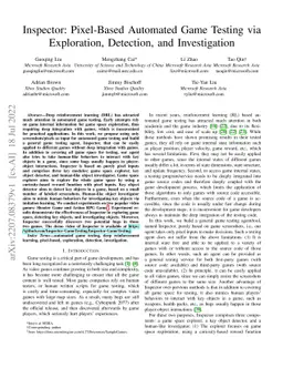Inspector: Pixel-Based Automated Game Testing via Exploration,
  Detection, and Investigation