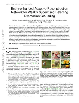 Entity-enhanced Adaptive Reconstruction Network for Weakly Supervised
  Referring Expression Grounding