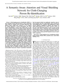 A Semantic-aware Attention and Visual Shielding Network for
  Cloth-changing Person Re-identification