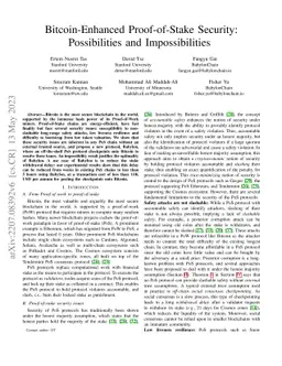 Bitcoin-Enhanced Proof-of-Stake Security: Possibilities and
  Impossibilities