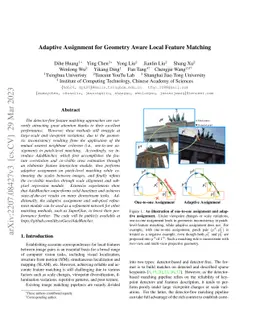 Adaptive Assignment for Geometry Aware Local Feature Matching