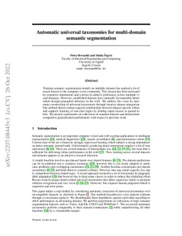 Automatic universal taxonomies for multi-domain semantic segmentation