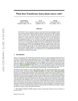 What does Transformer learn about source code?