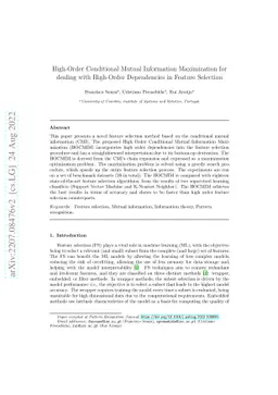 High-Order Conditional Mutual Information Maximization for dealing with
  High-Order Dependencies in Feature Selection