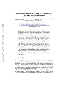 Fine-grained Data Access Control for Collaborative Process Execution on
  Blockchain