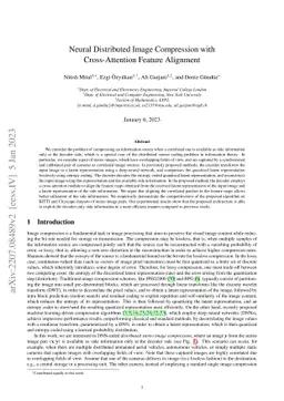 Neural Distributed Image Compression with Cross-Attention Feature
  Alignment
