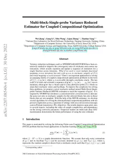 Multi-block-Single-probe Variance Reduced Estimator for Coupled
  Compositional Optimization