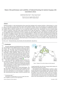 Study of the performance and scalability of federated learning for
  medical imaging with intermittent clients