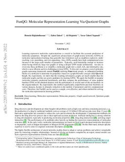 FunQG: Molecular Representation Learning Via Quotient Graphs