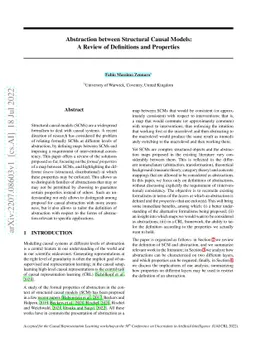 Abstraction between Structural Causal Models: A Review of Definitions
  and Properties