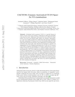 CACTUSS: Common Anatomical CT-US Space for US examinations