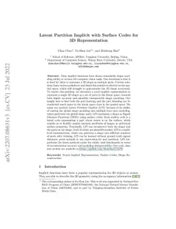 Latent Partition Implicit with Surface Codes for 3D Representation