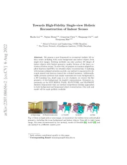 Towards High-Fidelity Single-view Holistic Reconstruction of Indoor
  Scenes