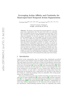 Leveraging Action Affinity and Continuity for Semi-supervised Temporal
  Action Segmentation