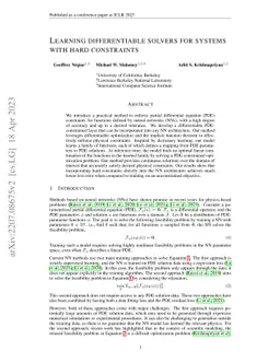 Learning differentiable solvers for systems with hard constraints